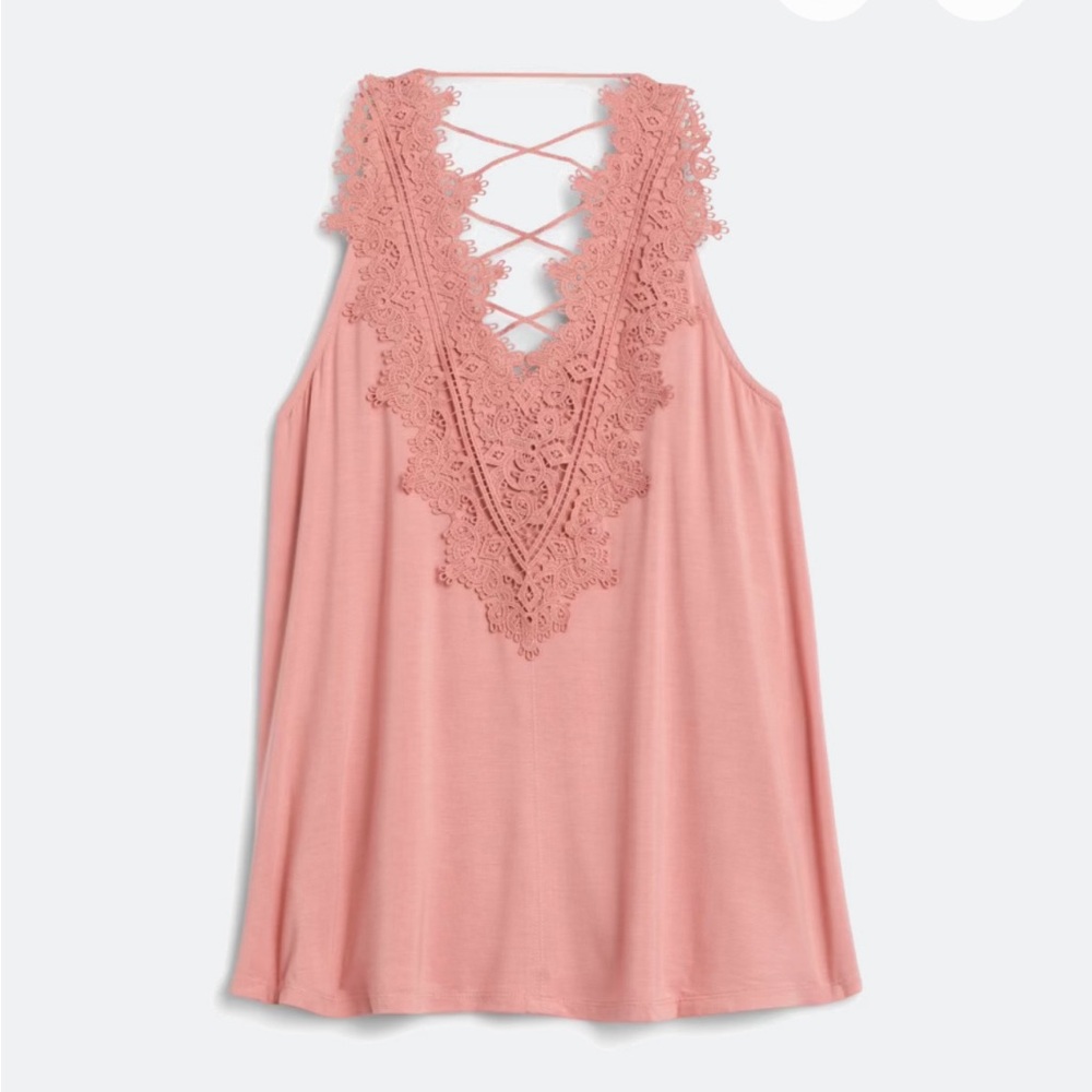 Pink Lace-Back Tank - Picture 2 of 2